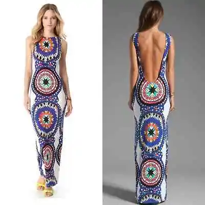 Mara Hoffman Pow Wow Vibrant Print Maxi Dress Open Back Size XS • $95