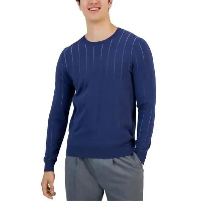 Alfani Mens Cotton Striped Pullover Crewneck Sweater BHFO 7299 • $9.99