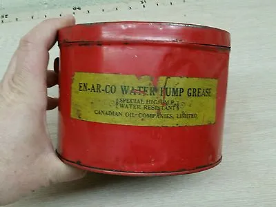 Vintage Advertising En-ar-co White Rose Water Pump Grease Motor Oil Can Sign  • $60