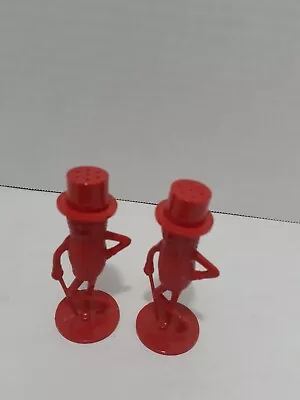 Vintage Salt & Pepper Shakers Mr Peanut - Red Plastic  SP10 • $7.89