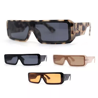 Square Futurist Shield Narrow Rectangle Flat Top Plastic Sunglasses • $13.95