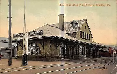 BRADFORD Pennsylvania Postcard McKean County B R & P Passenger Train Station • $9.99