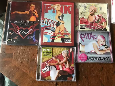 5 Pink CD/DVD Bundle Live From Wembley Funhouse Tour Missundaztood I'm Not Dead • £9.49