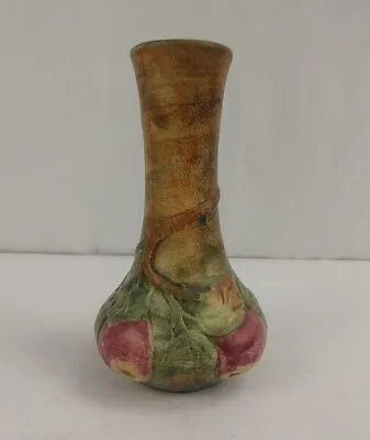 Antique Weller Artistic Slim Apple Vine Red Pottery Vase 7  • $25