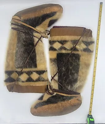 Vintage Indigenous Inuit Alaskan Indian Mukluk/Boots Carabou/Seal Skin Sz 8/9 • $875
