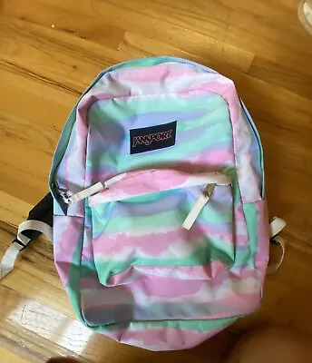 JanSport Superbreak Pink Pastel Ombre Backpack Bag - Good Condition • £14.25