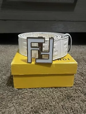 White Fendi Belt • $300