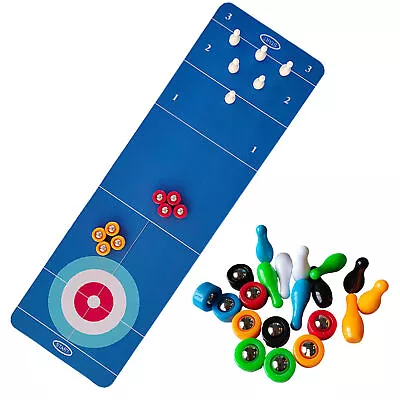 Tabletop Game Mini Shuffleboard Table 3 In 1 Curling Bowling Shuffleboard Game • $23.36