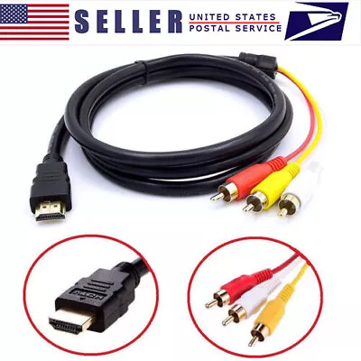 1080P HDMI Male To 3 RCA S-video AV Audio Cable Cord Adapter For TV HDTV DVD US • $4.69