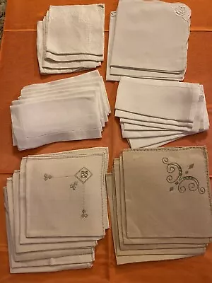 Antique Vintage Large Mixed Lot Of Luncheon Napkins Cloth/31 Pcs • $15