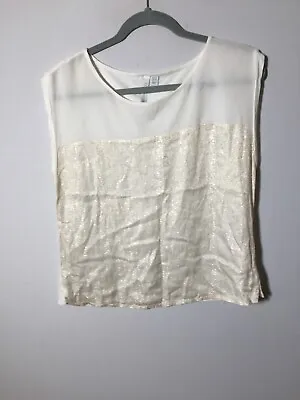 $15.79 • Buy Forever New Womens White Sleeveless Blouse Top Size 10 Good Condition