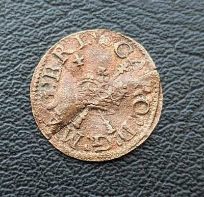 (Circa 1633) ENGLAND King Charles I Copper Farthing Coin • £37.95