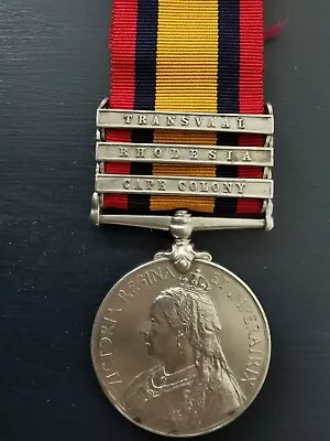 QUEEN'S SOUTH AFRICA MEDAL QSA BSA Police. Rare Rhodesia Clasp • £249