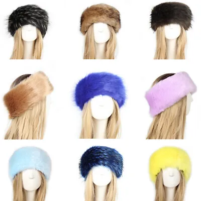 £4.97 • Buy Womens Winter Russian Fluffy Faux Fur Headband Hat Thick Ear Warmer Snow Ski Cap