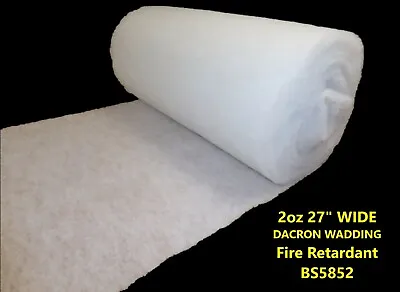 Polyester Wadding Roll Fire Retardant Quilting Upholstery Dacron 27 Inch 2oz • £5.35