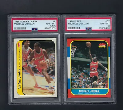 1986-87 Fleer Basketball Complete Set - Jordan Psa 8 & 11 Stickers Jordan Psa 8  • $17700