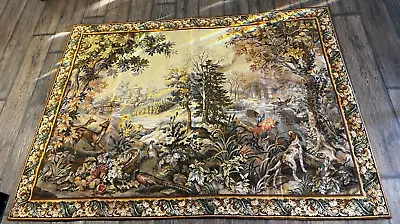 Large Beautiful French Wall Hanging Tapestry Verdure Wild Life 75  X 51  • $318.83