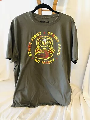 Cobra Kai Karate Kid T Shirt Retro 80s Purple Junction Size 2X Gray Tee • $11.99