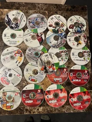 Lot Of 21 Xbox 360 Sports Games Disc Only - Madden NFL NHL Soccer Golf MLB • $6.95