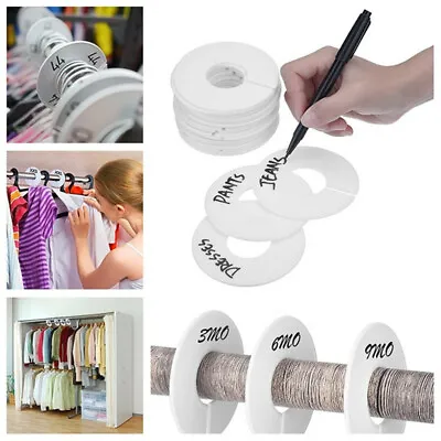 DIY Clothing Size Dividers Round Hangers Closet Dividers For Clothes Store • £5