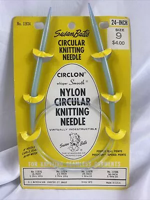 Vintage NEW Susan Bates 24” Nylon Circular Knitting Needle Size 9 Tapered Points • $7.99