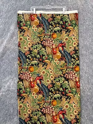 Vintage Sharon Kessler Fabric Classic Bird Flower Fruit Traditional 53  X 158  • $64.99