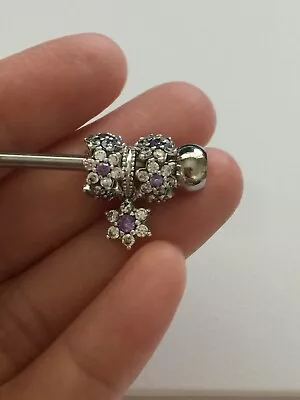 $58 • Buy Authentic PANDORA Sterling Silver S925 FORGET ME NOT SPACER 791834ACZ RETIRED