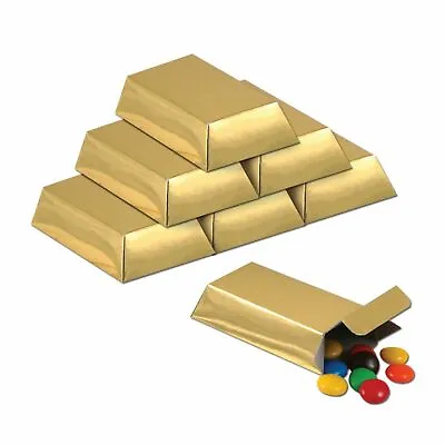 Pack 12 Gold Bar Party Favour Loot Boxes Party Decoration • £5.92