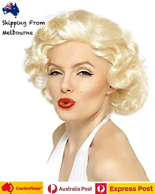 Marilyn Monroe Wig 1950s Hollywood Party Cosplay Blonde Curly Short Wavy Wig • $16.95