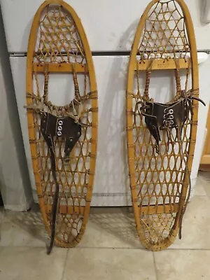 Vintage Wooden Snowshoes Size   36 `` Long By  10  `` Wide  Browning   (3706 • $74.99