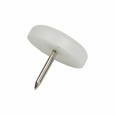 WHITE FURNITURE GLIDES Large 18mm Slider Nail In Bed Sofa Couch Chair Fet Leg T4 • £4.49