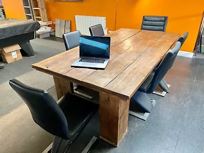 Handmade Rustic Industrial Style Dining/meeting Table ANTIQUE OAK • £495