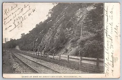 Millersburg Pennsylvania - Curve At Foot Of Berry's Mountain - Vintage Postcard • $8.49
