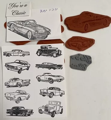 You’re A Classic Car LOT Of 12 Antique Automobile Bare Unmounted Rubber Stamps • $15.95