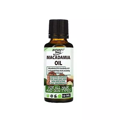 Macadamia Nut Oil | Cold Pressed 100% Pure - Massage Hair & Treatment 10ml • £2.20