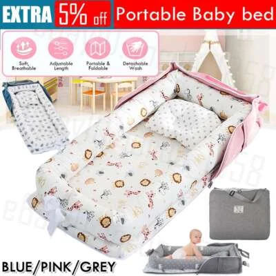 $34.45 • Buy Portable Baby Nest Bed Pillow Bed Folding Newborn Bassinet Lounger Cot Sleeping