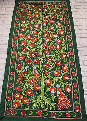 Uzbek Hand Embroidered Suzani Fabrictapestry Wall Hangingtableclothblanket • $182.99