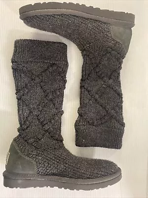 UGG Australia Classic Argyle Knit Womens Boots Gray 5879 Sz 7 • $34.95
