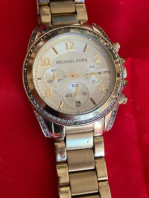 Michael Kors MK5166 Golden Blair Chronograph Glitz Ladies Wrist Watch • $75