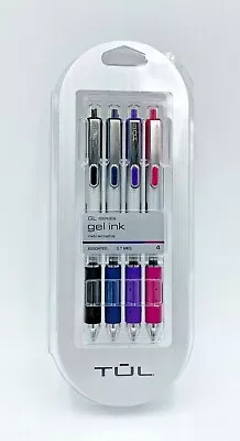 $11.75 • Buy TUL Gel Pens, Medium Point, 0.7 Mm, Silver Barrel, Assorted Inks, Pack Of 4 Pens