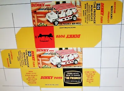 Repro Replica Box For Dinky The Prisoner Mini Moke 106 • $3.92