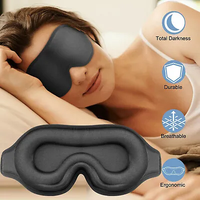 $9.99 • Buy 3D Travel Silk Eye Mask Sleeping Soft Padded Shade Cover Rest Relax Blindfold