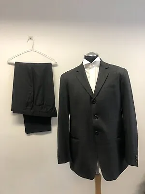Armani Collezioni 2 Pc Suit Grey Check 44r Trs W39 L33 Excellent Condition • £159.99
