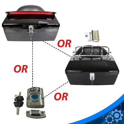 Universal Motorcycle Trunk Tail Box Luggage Touring Pack W/Backrest Top Rack • $10.99