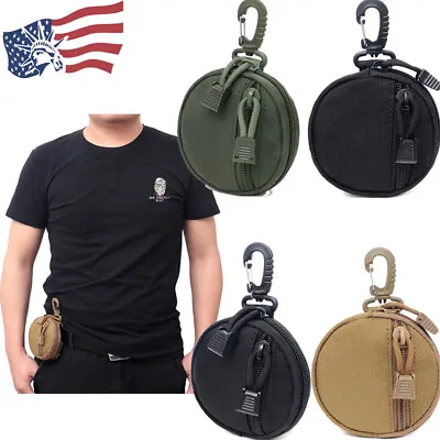 Tactical Molle Coin Wallet Pocket Pouch Bag Utility Key Car Mini Purse With Hook • $8.98