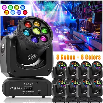 8PCS 7LED Beam Moving Head Light Bee Eye DMX Gobo Spot DJ Lights Stage Lighting • $10.06