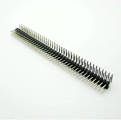 10PCS 2.54mm 2 X 40 Pin Male Double Row Right Angle Pin Header Strip  • $1.93