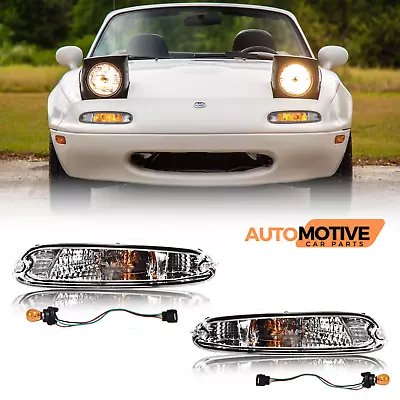 For 1990-1997 Mazda MX5 Miata Front Bumper Signal Lights Clear W/Bulb Left+Right • $49.94