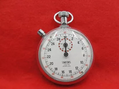 Vintage SMITHS Stopwatch 1/10th Jewelled GWO Crystal Cracked On The Edge See OK • £25