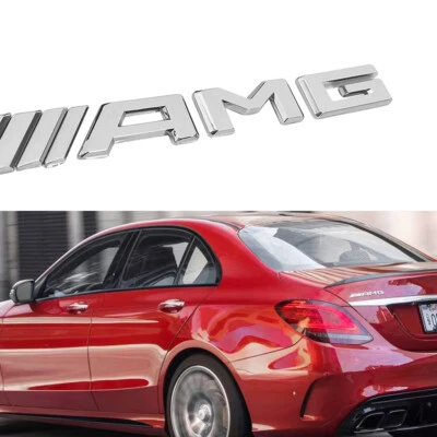 $12.59 • Buy Silver Chrome Trunk Lid Badge For AMG Emblem  A B C E S CL SL ML CLK CLS SLK 17+